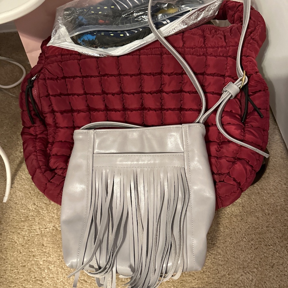 Grey crossbody purse